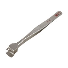 BEST BST-91-4T 1.2cm Tooth-shaped Crystal Wafer Tweezers Stainless Steel Maintenance Repair Tool Anti-Static Model Making Tool