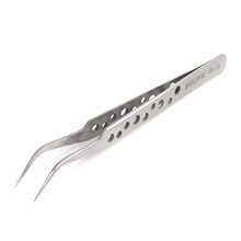 RELIFE SK-15 Curved Tip Tweezers with Holes Stainless Steel Anti-magnetic Tweezers Precision Repairing Tool
