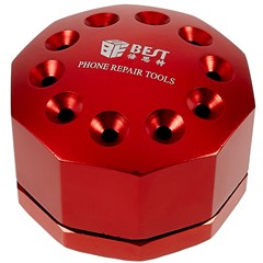 BEST BST-10S 10 Holes Screwdriver Tweezers Storage Rack Repair Tool Aluminum Alloy Rotating Storage Base