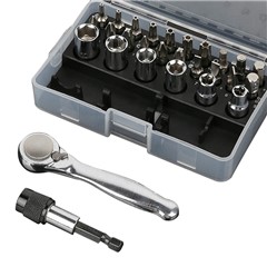 28Pcs Mini Mechanic Tool Kits Portable Ratchet Wrench Set with 72 Teeth Reversible Ratchet (Metric)