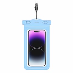 USAMS US-YD011 Waterproof Phone Pouch Universal 7-inch Waterproof Case Dry Bag IPX8 10m Underwater Phone Protector with Lanyard - Blue