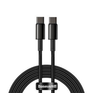 BASEUS for iPhone 15 Series Tungsten Gold Fast Charging Data Cable Type-C to Type-C 100W, 2M