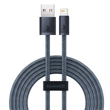 BASEUS Dynamic Series 2.4A 2m Fast Charging Data Cable USB to iP Charging Cord - Dark Grey/Blue