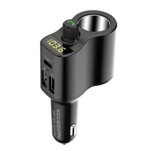 BT01 MP3 Player Bluetooth-compatible Multi-function Type-C + Dual USB Car Charger FM Transmitter Cigarette Lighter