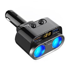 C47PQ Voltage Detection PD 20W Type-C + QC3.0 + 2.4A USB + 2 Cigarette Lighter Sockets Car Charger Power Adapter
