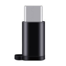 For iPhone 15 Series Mini Micro USB Female to Type-C Male Charging Sync Converter with Anti-lost Strap