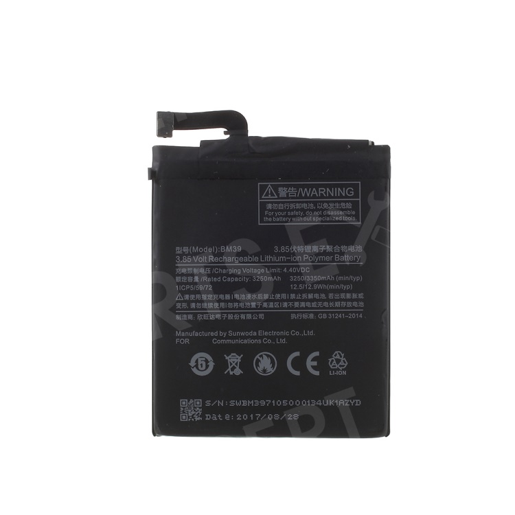 

OEM 3250mAh 3.85V BM39 Li-ion Replacement Battery for Xiaomi Mi 6, Xiaomi Mi 6