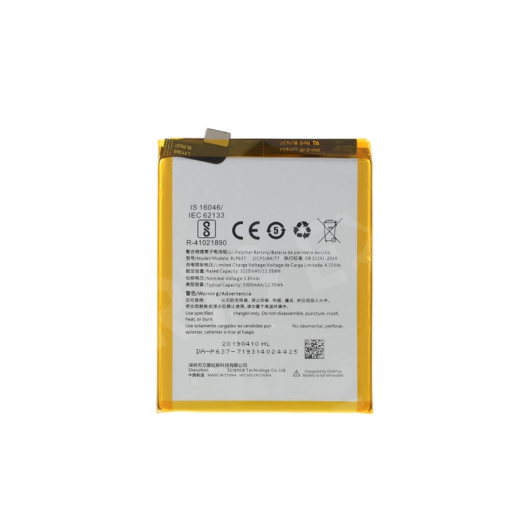 

OEM BLP637 3300mAh Li-polymer Battery Repair Part for OnePlus 5T/5, OnePlus 5T