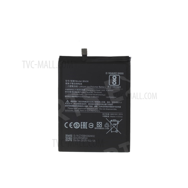 

OEM BN36 3.85V 3010mAh Battery Part Replacement for Xiaomi Mi A2 / 6X, Xiaomi Mi A2