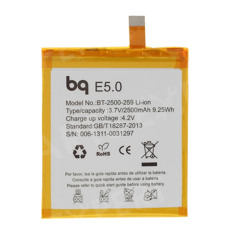 

For BQ Aquaris E5.0 [OEM] BQ Battery Replacement 2500mAh / 3.7V, BQ AQUARIS E5 HD