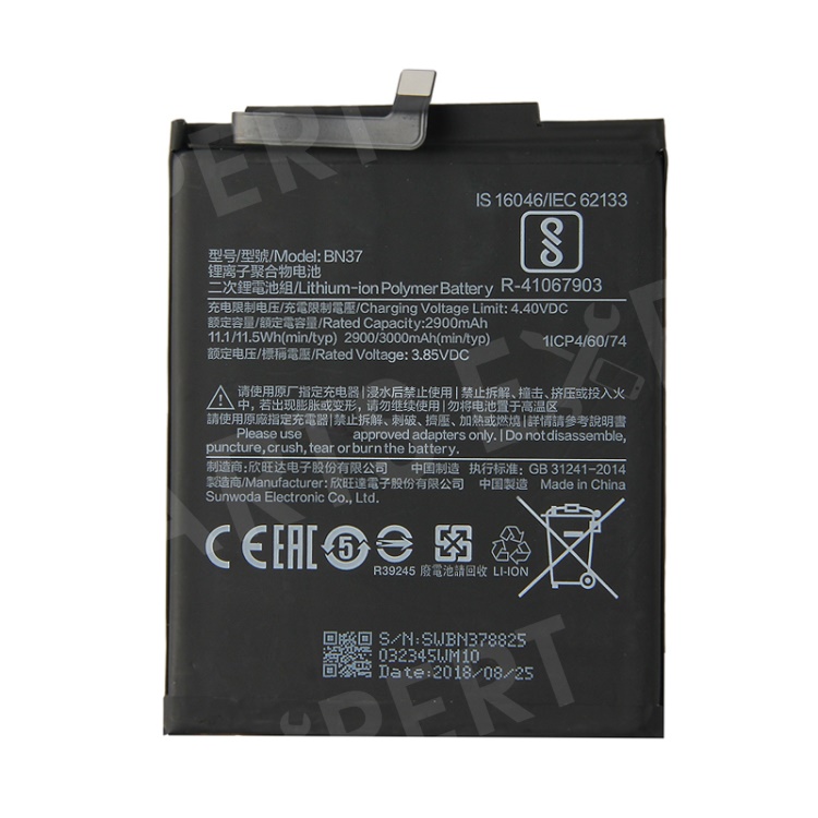 

For Xiaomi Redmi 6/6A [OEM] BN37 Battery Replacement 2900mAh 3.85V, Xiaomi Redmi 6 (Dual Camera: 12MP+5MP)