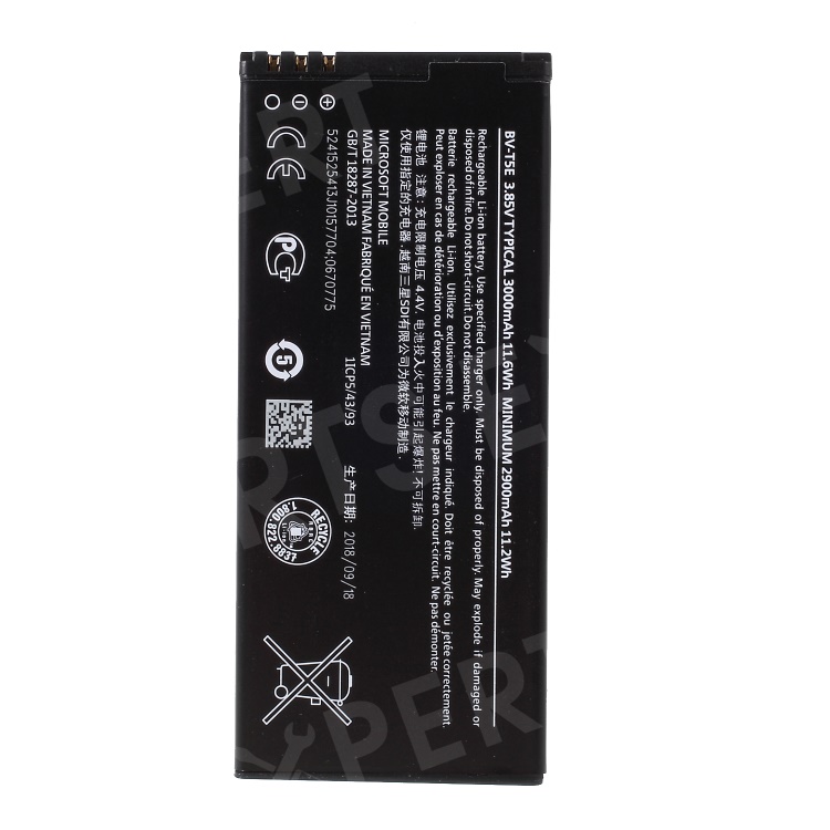 

3000mAH BV-T5E Li-ion OEM Battery Replacement for Microsoft Lumia 950 Dual SIM / Single SIM, Microsoft Lumia 950