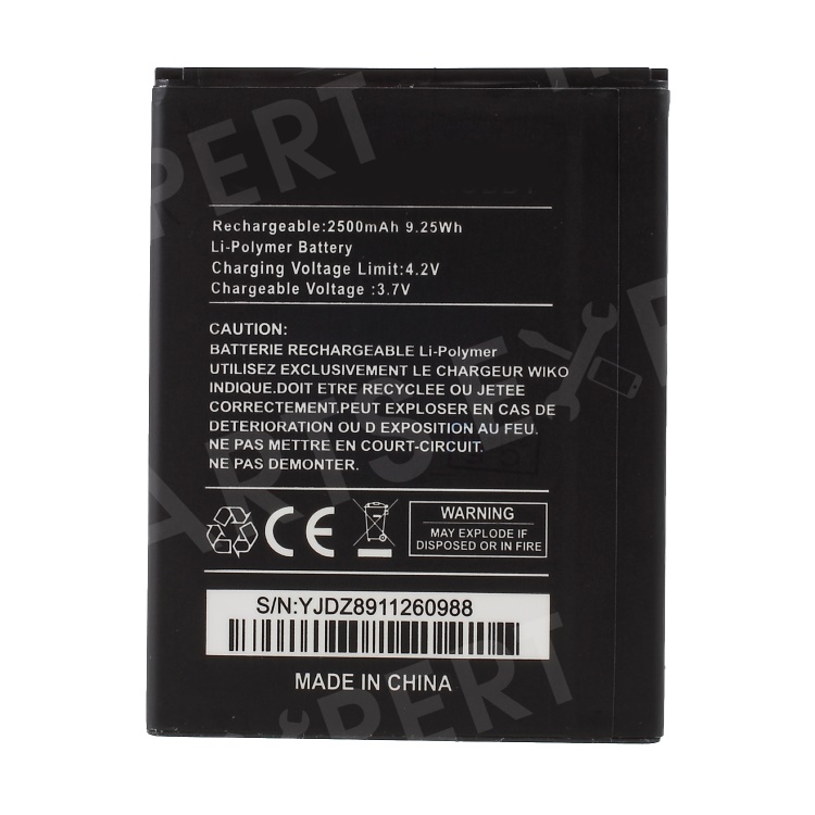 

2500mAh Rechargeable Battery Part for Wiko Robby (S/N: YJDZ8911260988), Wiko Robby