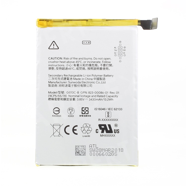 

OEM G013C-B 3.85V 3430mAh Li-polymer Battery for Google Pixel 3 XL, Google Pixel 3 XL