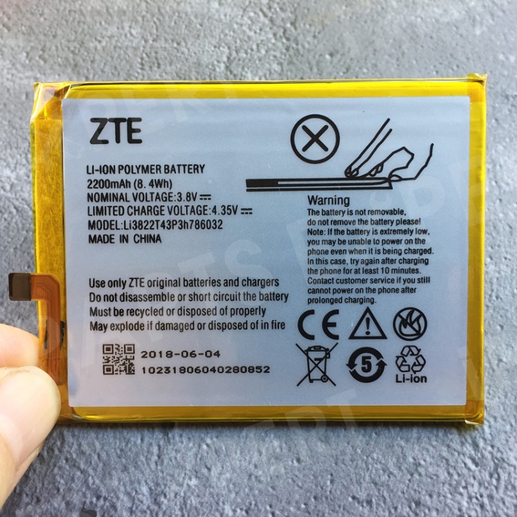 

OEM 2200mAh 3.8V Li-Polymer Battery Replacement for ZTE Blade V6 / ZTE Blade D6 / ZTE Blade X7, Other ZTE Models