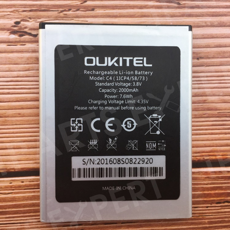 

3.8V 2000mAh Li-polymer Battery for Oukitel C4, Other Phone Models