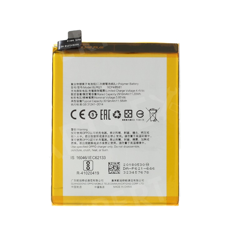 

OEM 2910mAh 3.85V BLP621 Battery Replacement for Oppo R9s, Oppo R9s