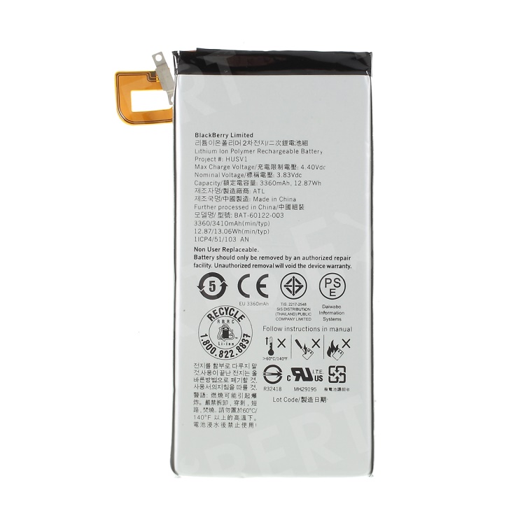 

OEM BAT-60122-00 3.8V 3360mAh Li-polymer Battery for BlackBerry Priv, BlackBerry Priv