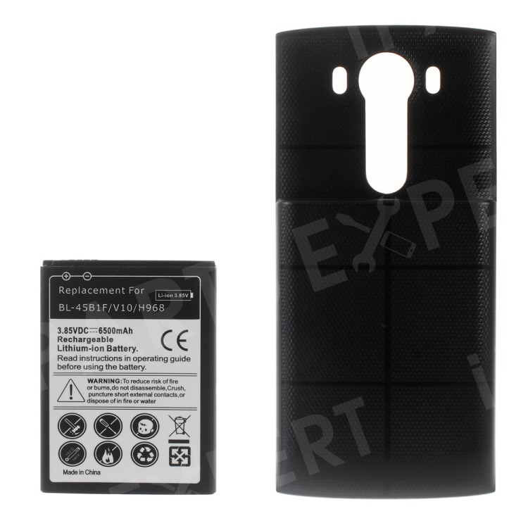 

For LG V10 6500mAh Extended Battery + Back Door Cover (BL-45B1F) - Black, LG V10