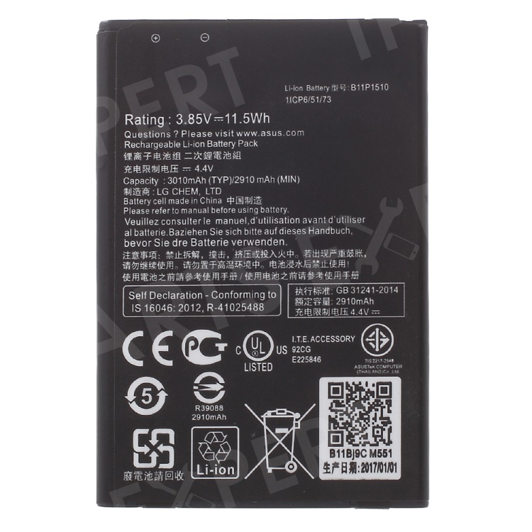 

OEM B11P1510 3.85V 3010mAh Battery Replacement for ASUS ZenFone Go TV ZB551KL, ZenFone Go TV ‏ZB551KL