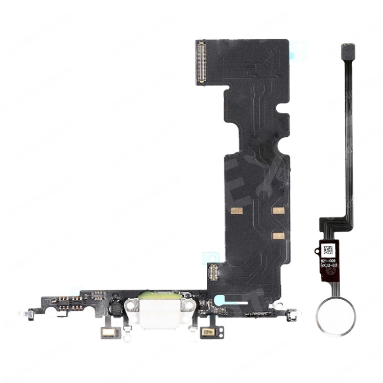 

For iPhone 8 4.7" Charging Port Flex Cable + Home Button Flex Cable Replacement Parts - Silver, iPhone 8 4.7 inch