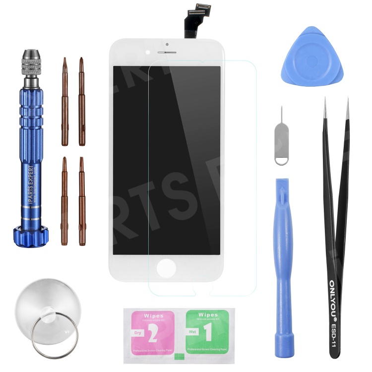 

For iPhone 6 4.7 inch LCD Screen and Digitizer Assembly Replacement Part (Made by China Manufacturer, Brighter/Lumen) + Disassemble Repair Opening Tool Set - White, iPhone 6 4.7-inch