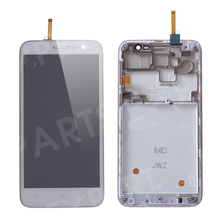 

OEM LCD Screen and Digitizer Assembly + Frame Replace Part for Lenovo Golden Warrior A8 A808T A806 - White, Lenovo Golden Warrior A8 A808T A806