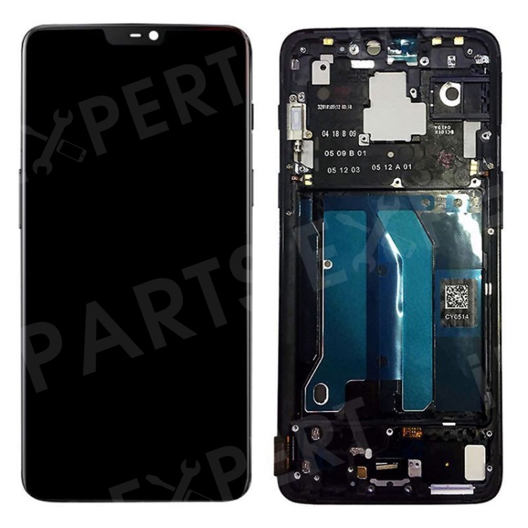 

OEM LCD Screen and Digitizer Assembly with Frame for OnePlus 6 - Black, OnePlus 6