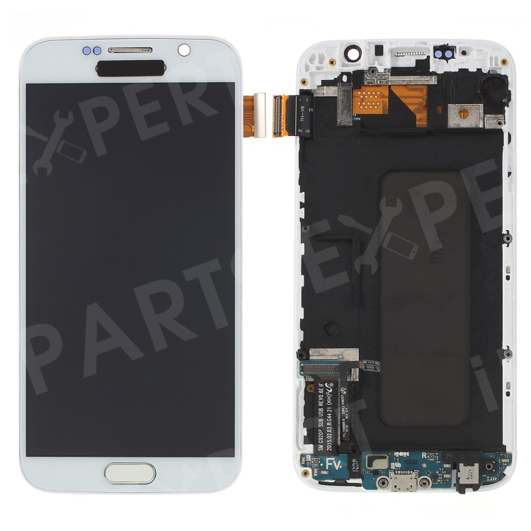 

LCD Screen and Digitizer Assembly Part + Frame (TFT Version) for Samsung Galaxy S6 SM-G920 - White, Galaxy S6 G920
