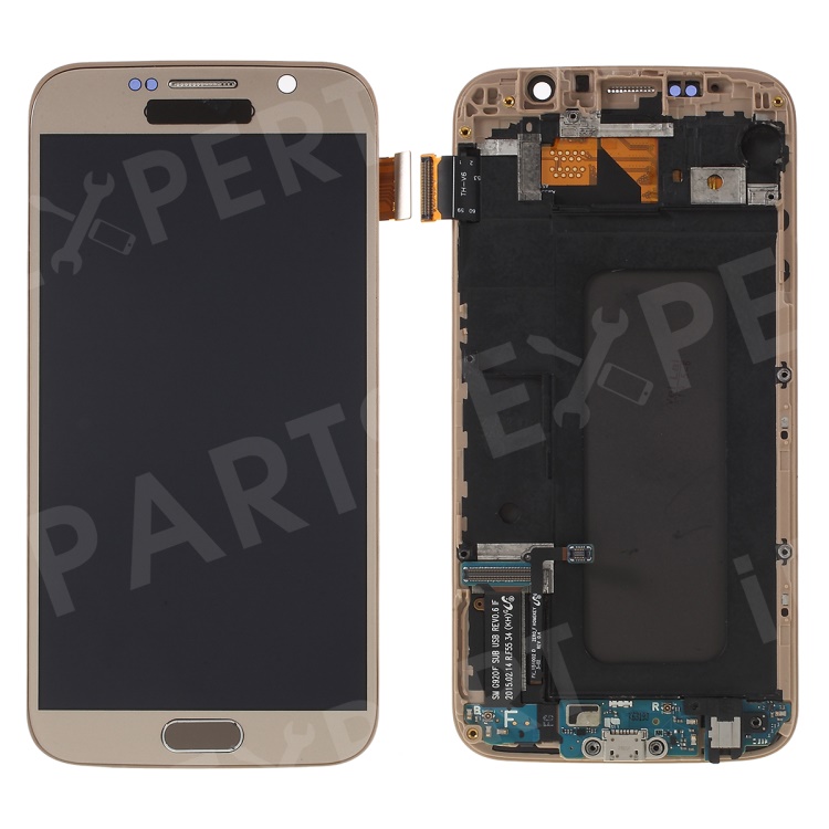 

LCD Screen and Digitizer Assembly Part + Frame (TFT Version) for Samsung Galaxy S6 SM-G920 - Gold, Galaxy S6 G920