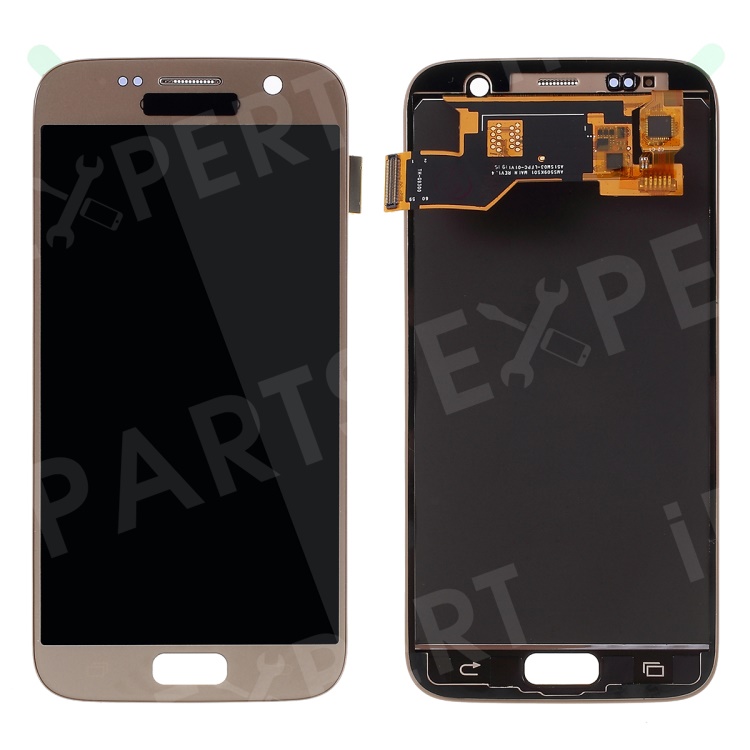 

LCD Screen and Digitizer Assembly Repair Part with a Fingerprint Button Mat [TFT Version] for Samsung Galaxy S7 SM-G930 - Gold, Galaxy S7