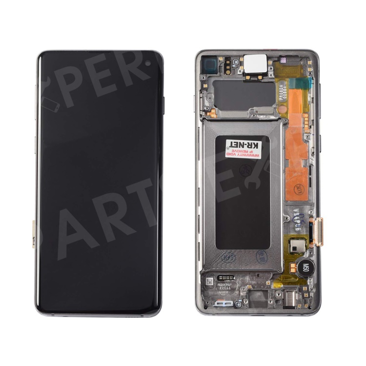 

OEM LCD Screen and Digitizer Assembly Part with Frame for Samsung Galaxy S10 G973 - Black, Galaxy S10