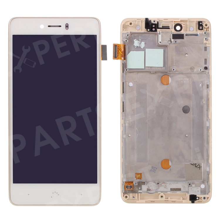 

OEM LCD Screen and Digitizer + Assembly Frame Part Replacement for BQ Aquaris U Plus - White, Other Phone Models