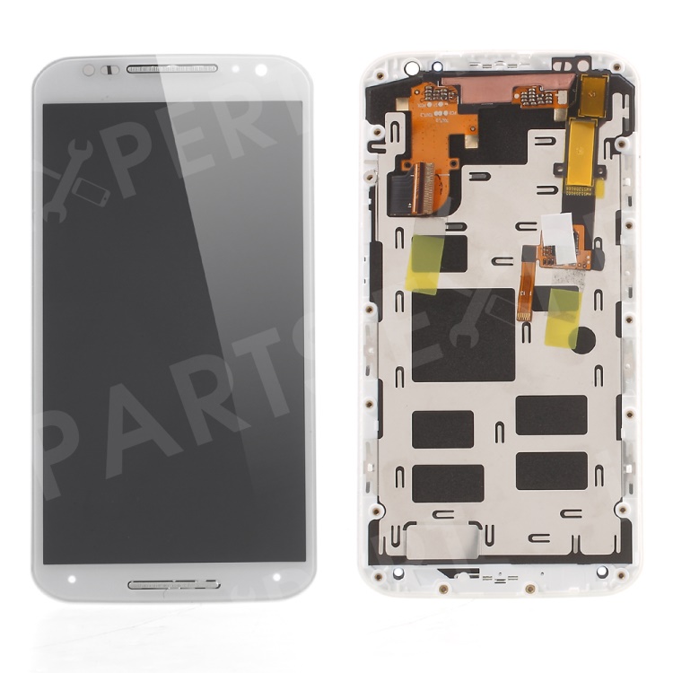 

LCD Screen and Digitizer Assembly with Front Housing for Motorola Moto X2 XT1097 (OEM Disassembly Refurbished) - White, Moto X2