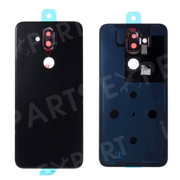

For Nokia 8.1/X7 OEM Back Battery Housing [with Camera Lens Ring Cover] - Black, Nokia 8.1