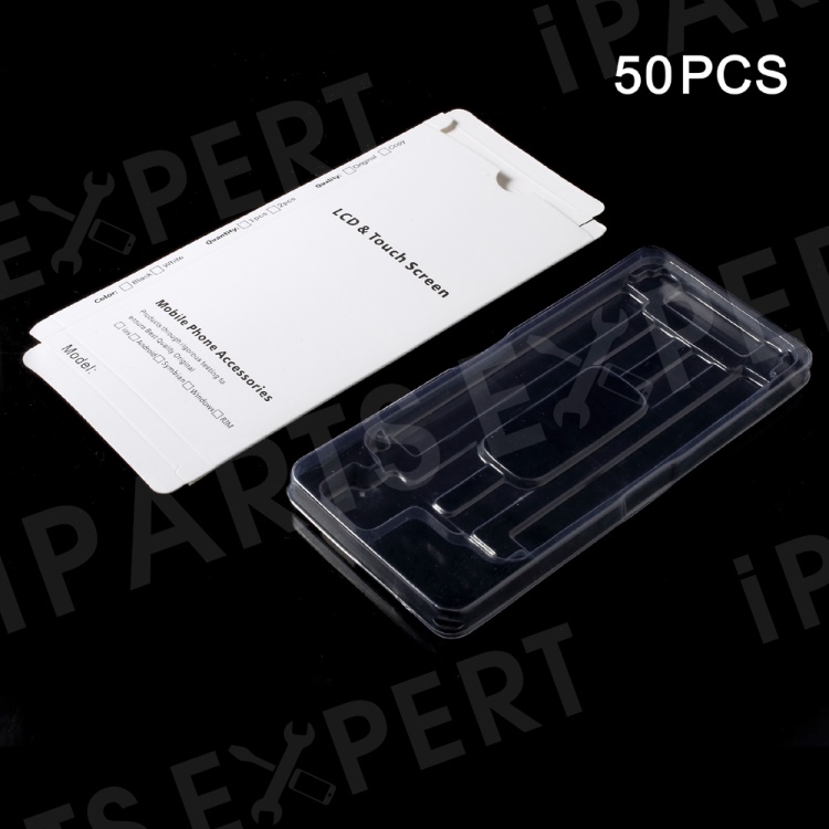 

50Pcs/Lot White Paper Packaging Box + Plastic Holder Inside for iPhone 6s / 6 LCD Screen and Digitizer Assembly, iPhone 6s 4.7-inch