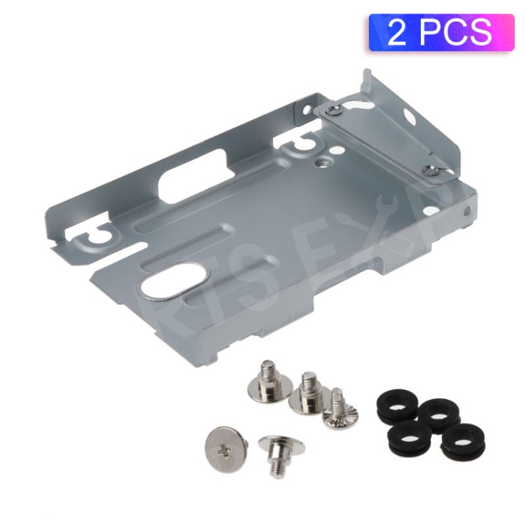 

2Pcs/Pack Hard Disk Drive Bays Base Tray HDD Mounting Bracket for Sony PS3 Slim 4000 with Screws - Silver