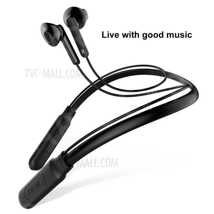

BASEUS Encok S16 Bluetooth Neck Hung Wireless Earphone - Black, iPhone X