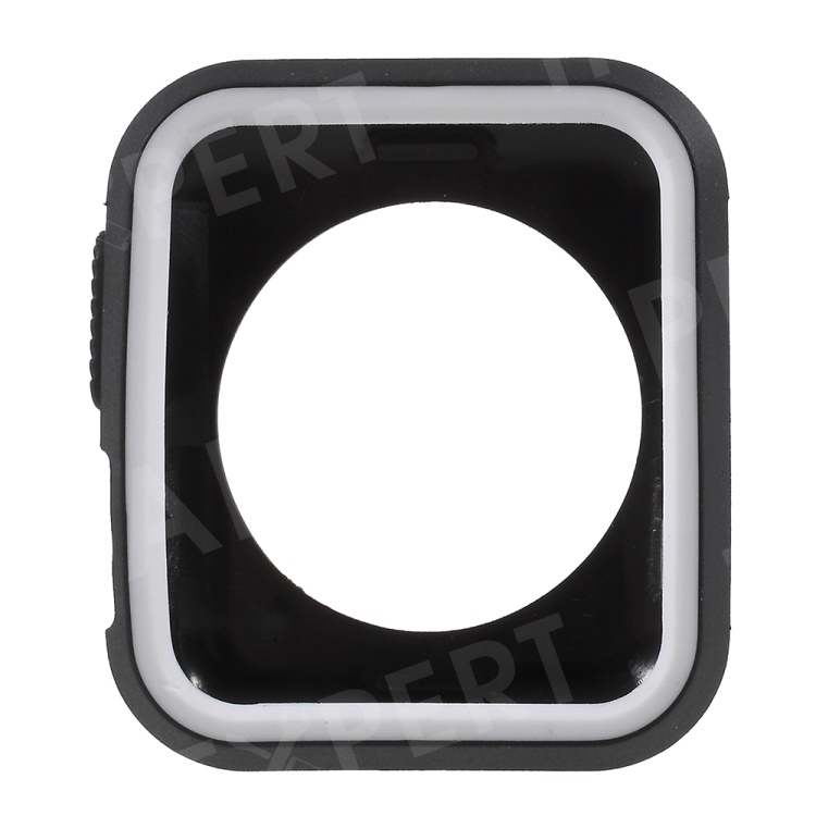 

Two-tone Silicone Frame Cover for Apple Watch Series 2 / Series 1 42mm - Black + White, Apple Watch Series 2 42mm