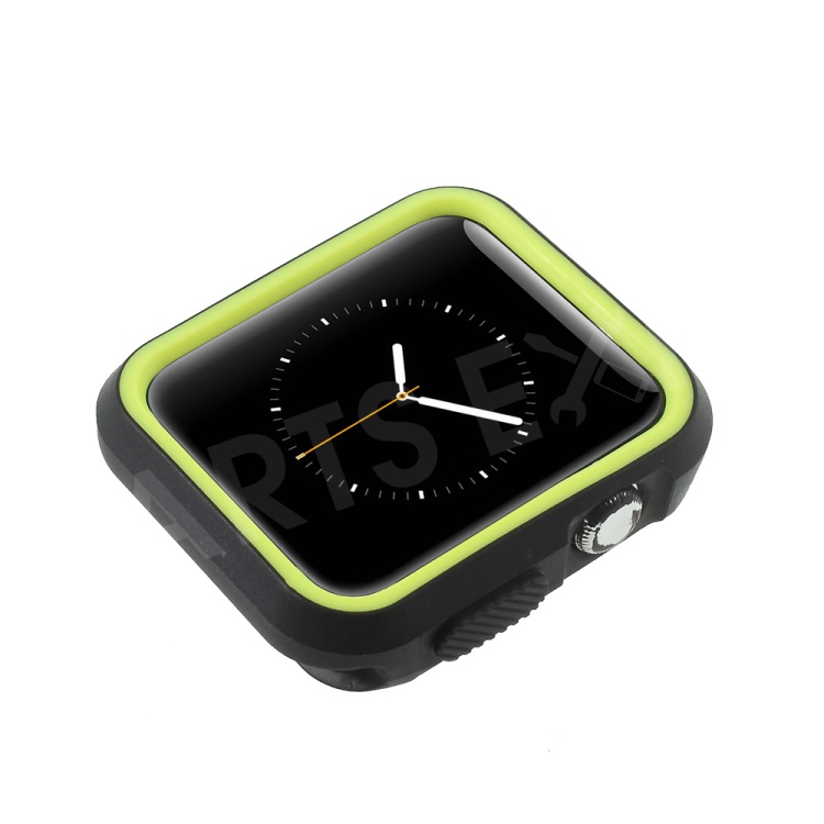 

Two-tone Silicone Protective Frame Shell for Apple Watch Series 2 / Series 1 38mm - Black + Green, Apple Watch Series 2 38mm