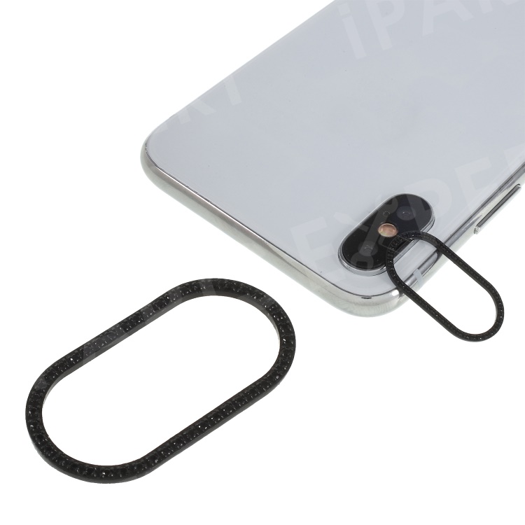 

Diamond Rear Camera Metal Lens Protector for iPhone X (Ten) - Black, iPhone X