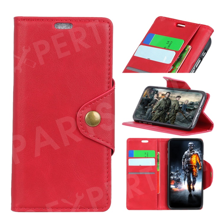 

PU Leather Wallet Stand Phone Cover for iPhone XS Max 6.5 inch - Red, iPhone XS Max 6.5 inch