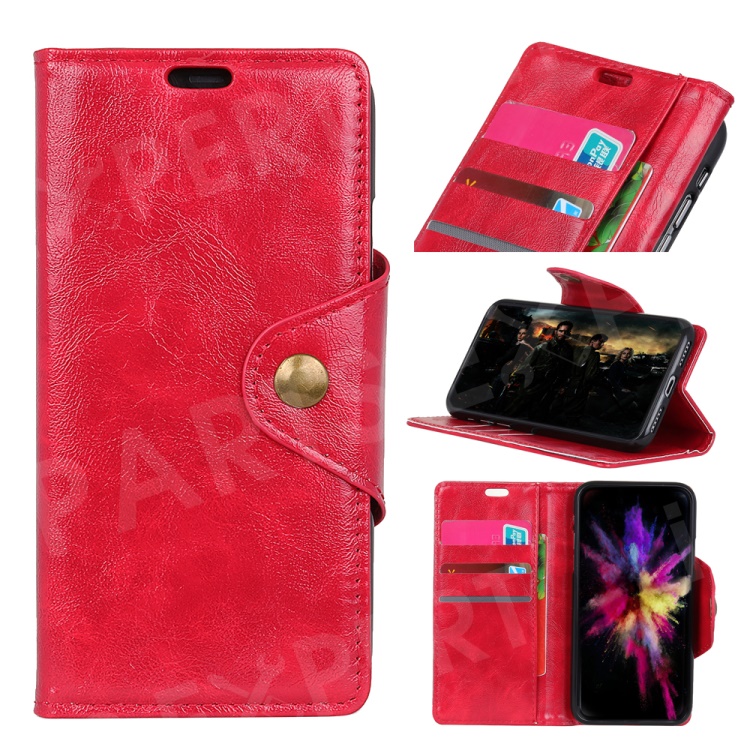

PU Leather Protection Cell Phone Cover with Card Holder for iPhone XR 6.1 inch - Red, iPhone XR 6.1 inch