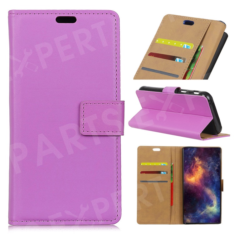 

For iPhone XR 6.1 inch Stand Leather Card Holder Phone Case Cover - Purple, iPhone XR 6.1 inch