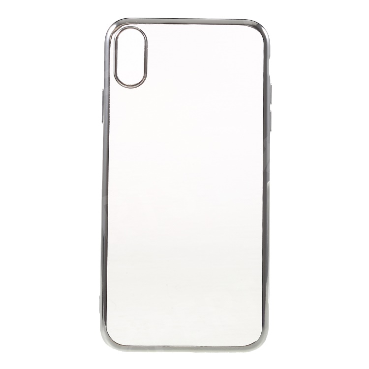 

Electroplating Edge Clear TPU Phone Back Accessory Case for iPhone XS Max 6.5 inch - Silver, iPhone XS Max 6.5 inch