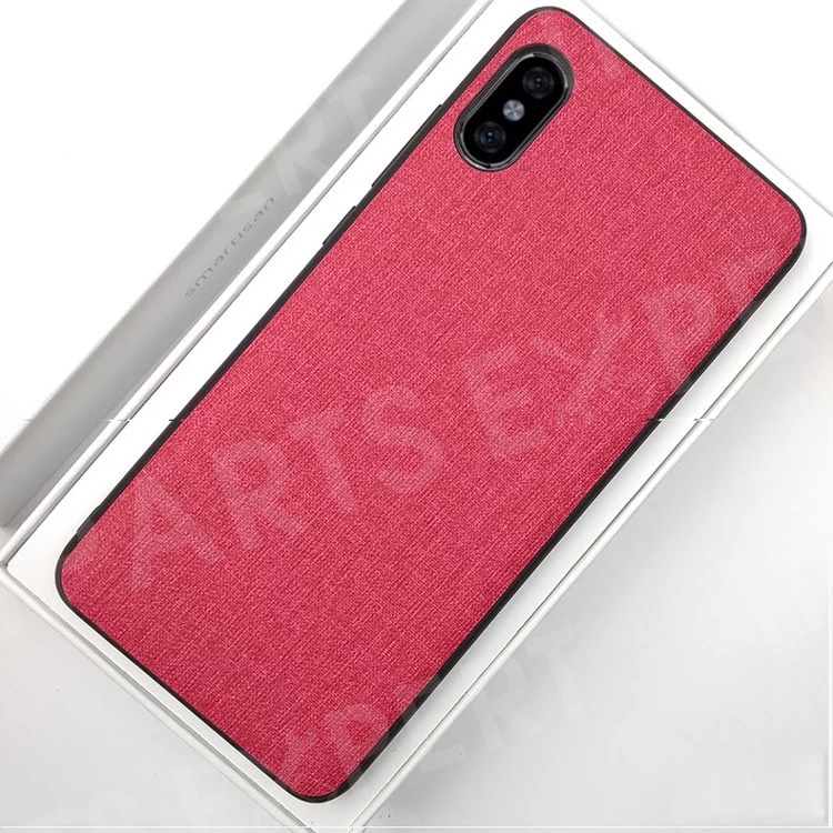 

For iPhone Xs 5.8 inch Anti-slip Cloth Coated PC + TPU Hybrid Phone Cover Case - Red, iPhone XS 5.8 inch