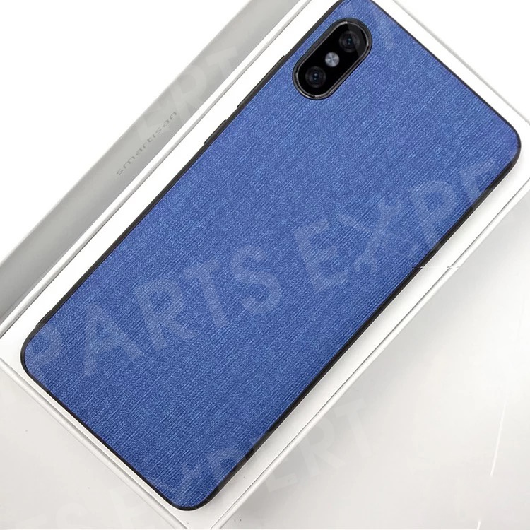 

For iPhone Xs 5.8 inch Anti-slip Cloth Coated PC + TPU Hybrid Back Casing - Blue, iPhone XS 5.8 inch