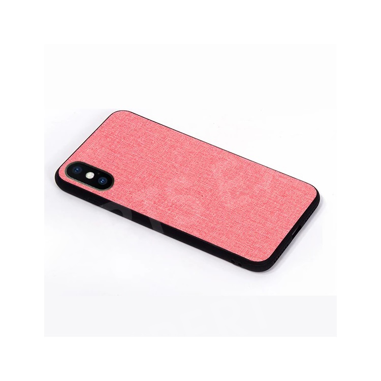 

For iPhone Xs 5.8 inch Anti-slip Cloth Coated Plastic + TPU Combo Protection Case - Pink, iPhone XS 5.8 inch