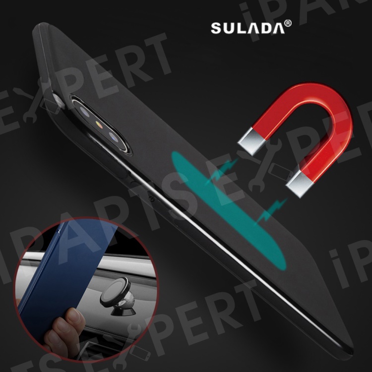 

SULADA TPU Back Case for iPhone XR 6.1 inch (Built-in Magnetic Holder Metal Sheet) - Black, iPhone XR 6.1 inch