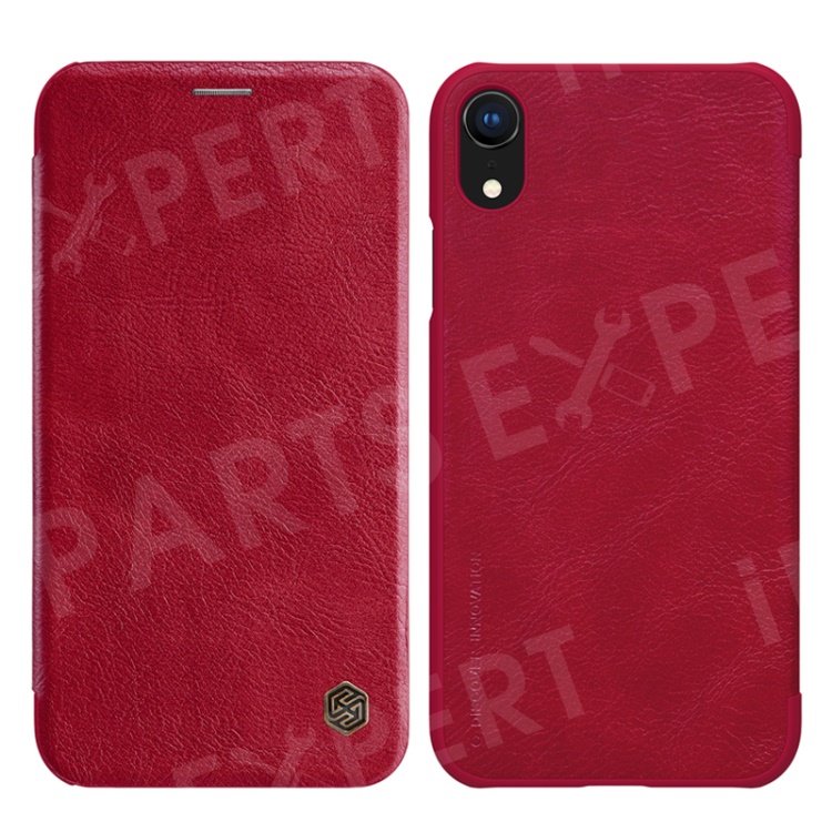 

NILLKIN Qin Series Cell Phone Leather Card Holder Case for iPhone XR 6.1 inch - Red, iPhone XR 6.1 inch